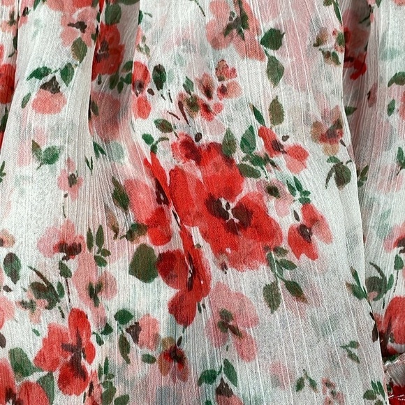 New Misa Los Angeles Floral Mini Skirt Smocked Elastic Waist Tiered Ruffles M - Picture 10 of 12